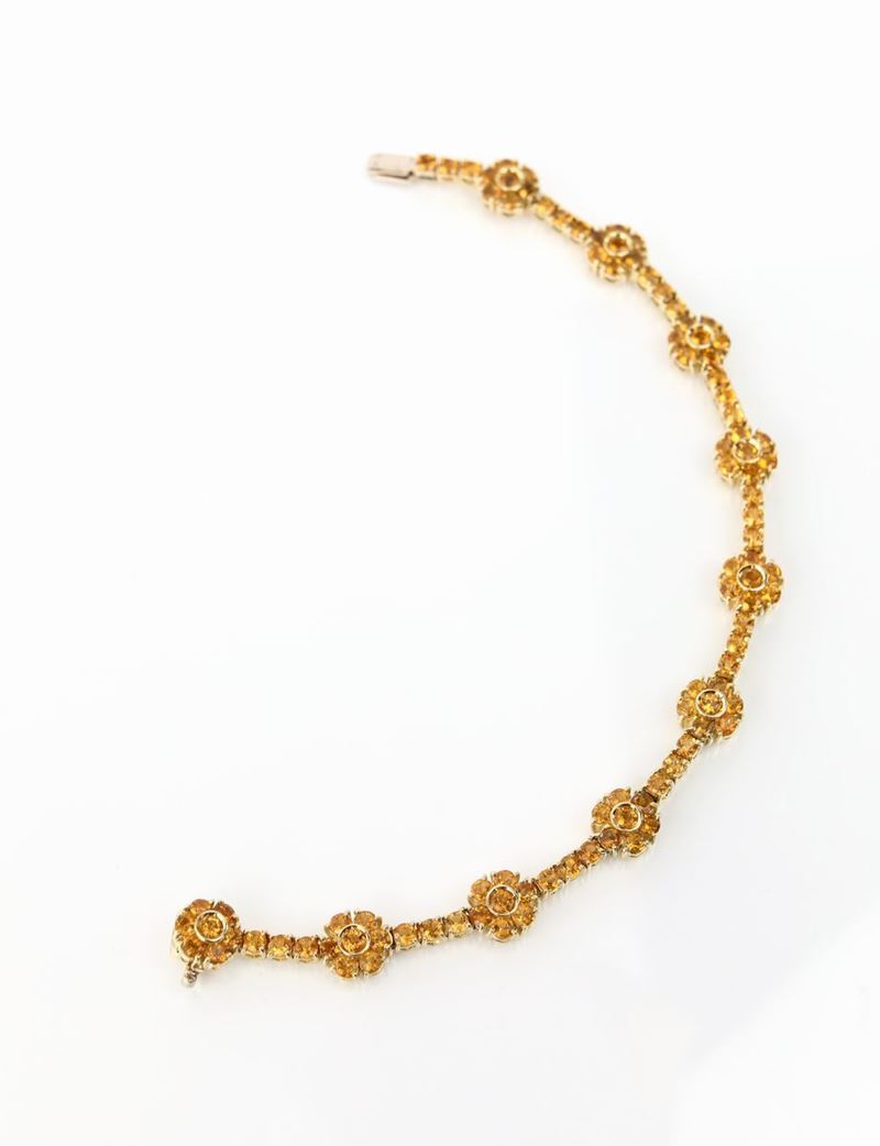 Pasquale Bruni - Bracciale a Fiori in Oro e Quarzi Citrini