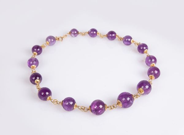 Collana in oro e ametiste