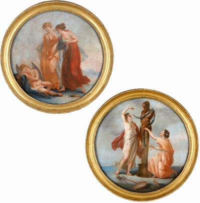 A) Baccanti con L'erma di Dioniso B) Eros Addormentato