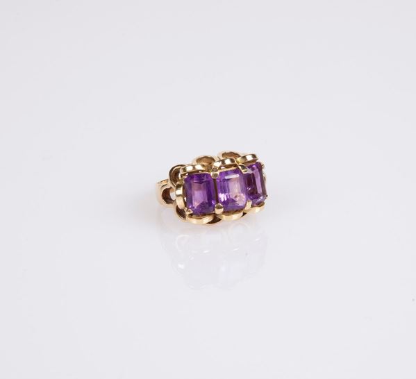 Anello in oro e ametiste