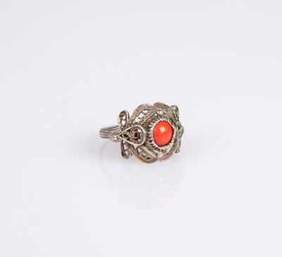 Anello Argento e Corallo