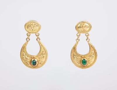 Orecchini in Oro e Tormalina Cabochon