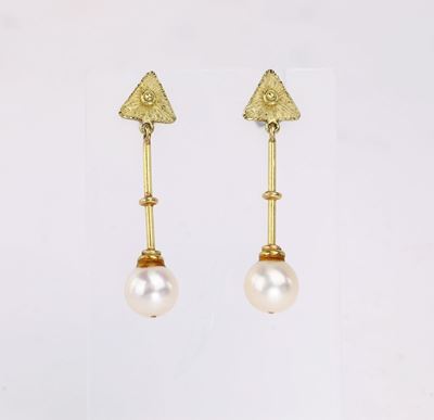 Coppia di Orecchini Oro e Perle