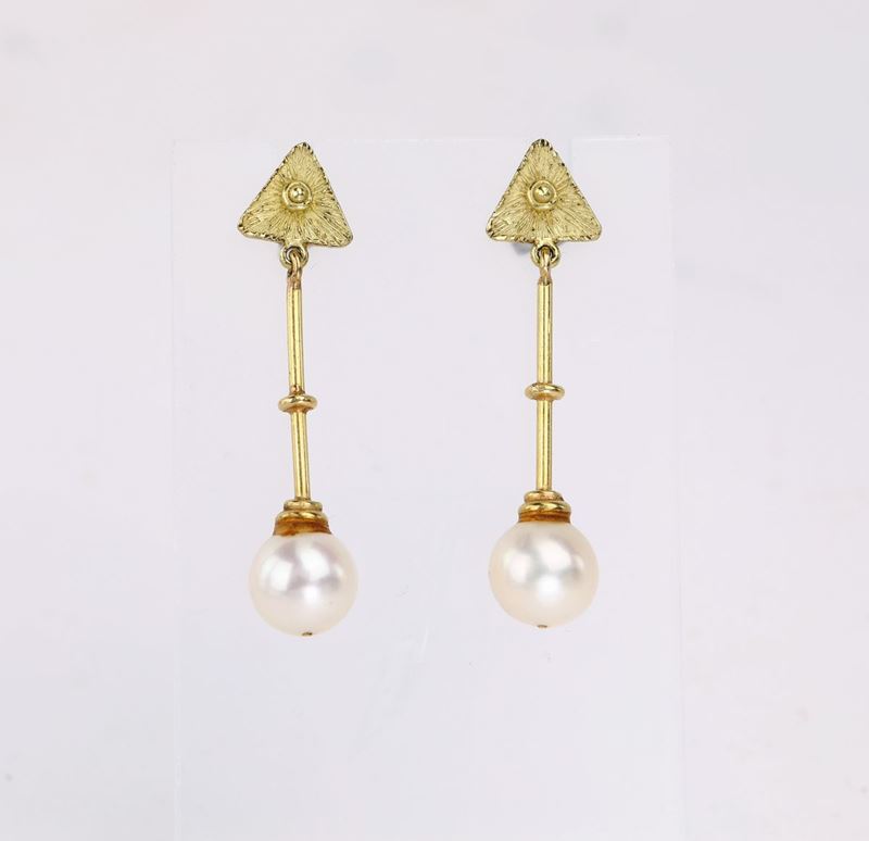 Coppia di Orecchini Oro e Perle