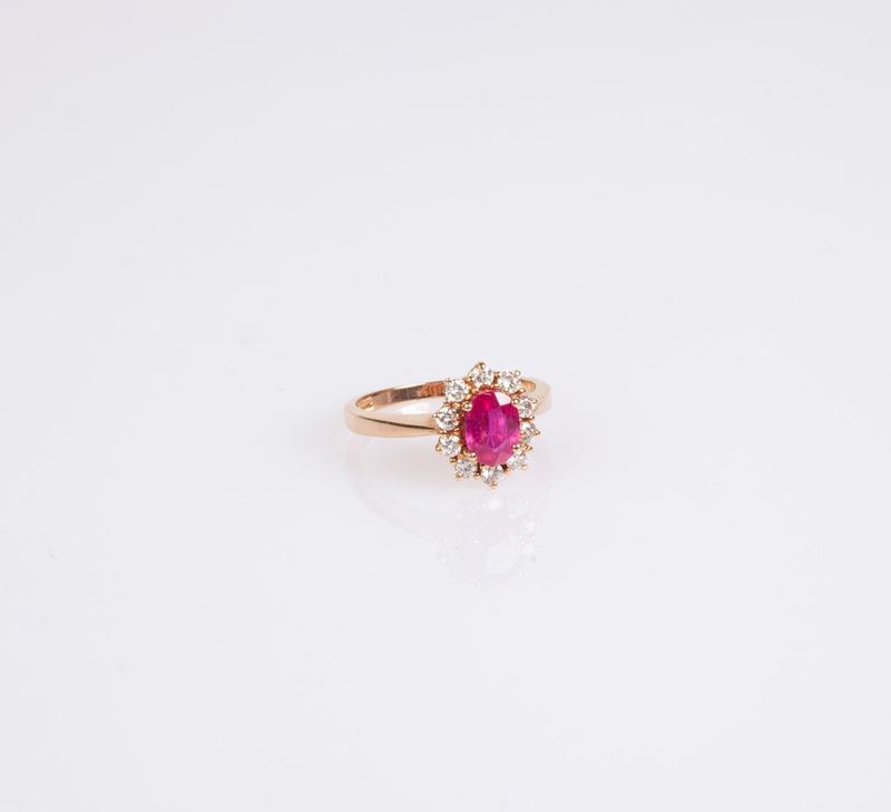 Anello in Oro Rubino e Brillanti
