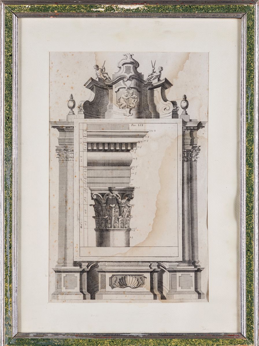 Giorgio Domenico Fossati - Tre Incisioni Raffiguranti Prospetti Architettonici