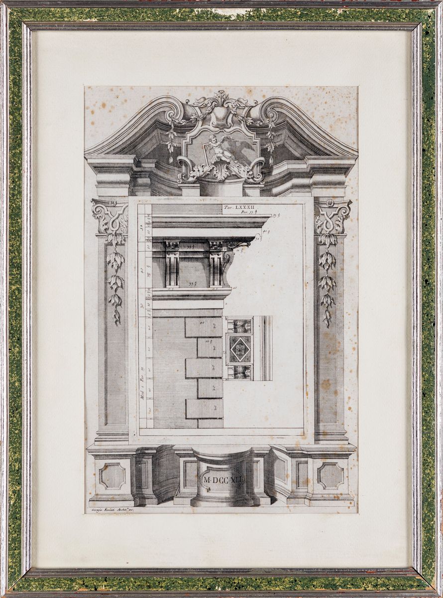 Giorgio Domenico Fossati - Tre Incisioni Raffiguranti Prospetti Architettonici