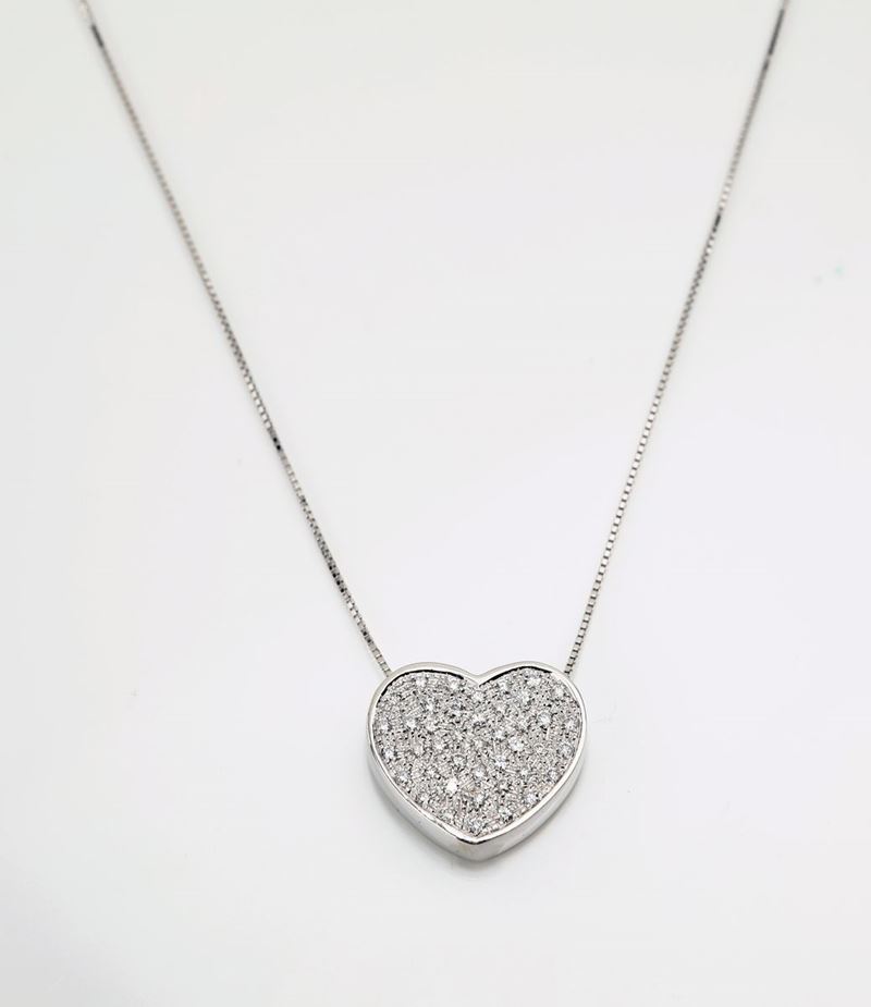 Pendente a Cuore in Oro e Brillanti