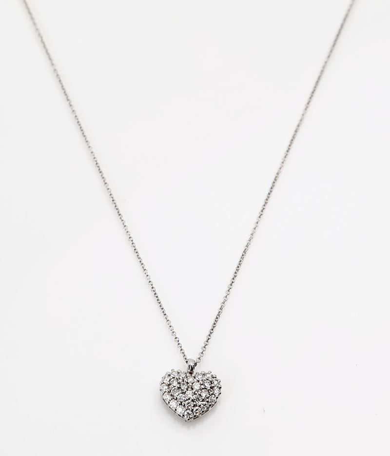 Pendente a Cuore in Oro e Brillanti