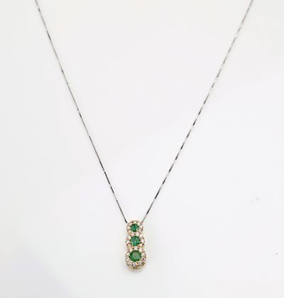 Pendente in Oro Smeraldi e Brillanti