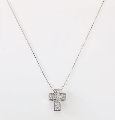 Pendente a Croce in Oro e Brillanti