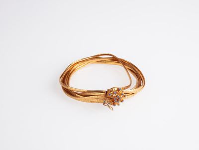 Bracciale a Sette Fili in Oro e Zaffiri