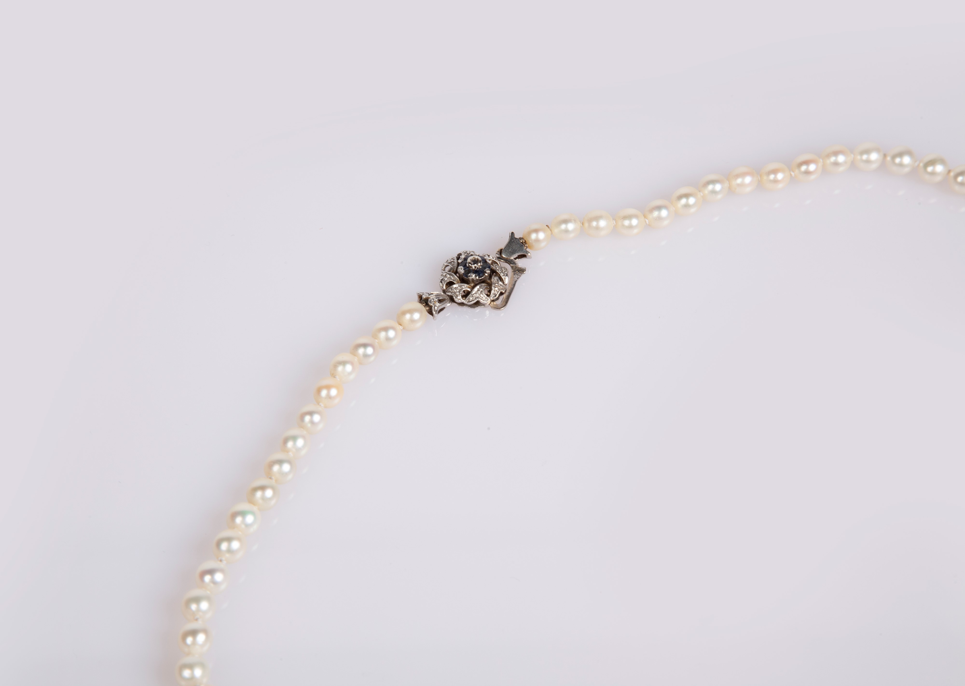 Collana di Perle, Oro e Zaffiri
