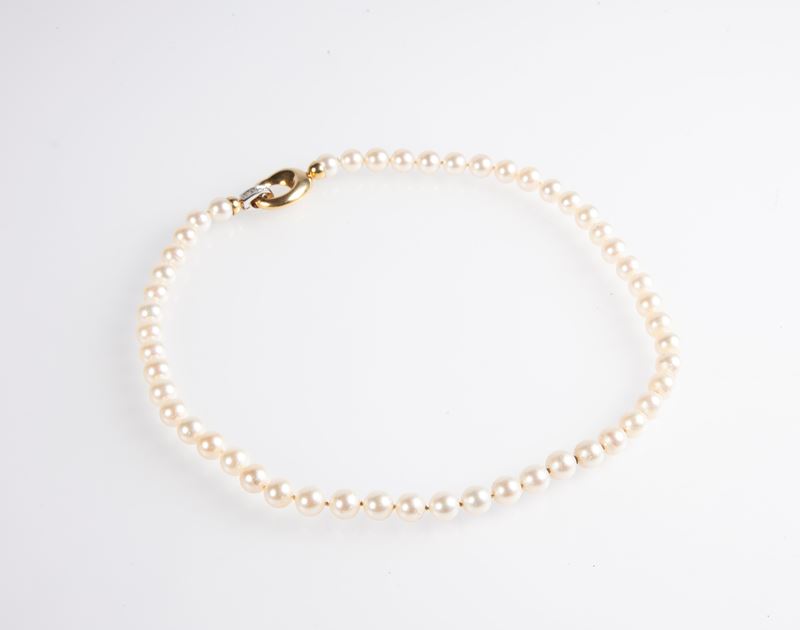 Collana di Perle, Oro e Brillanti