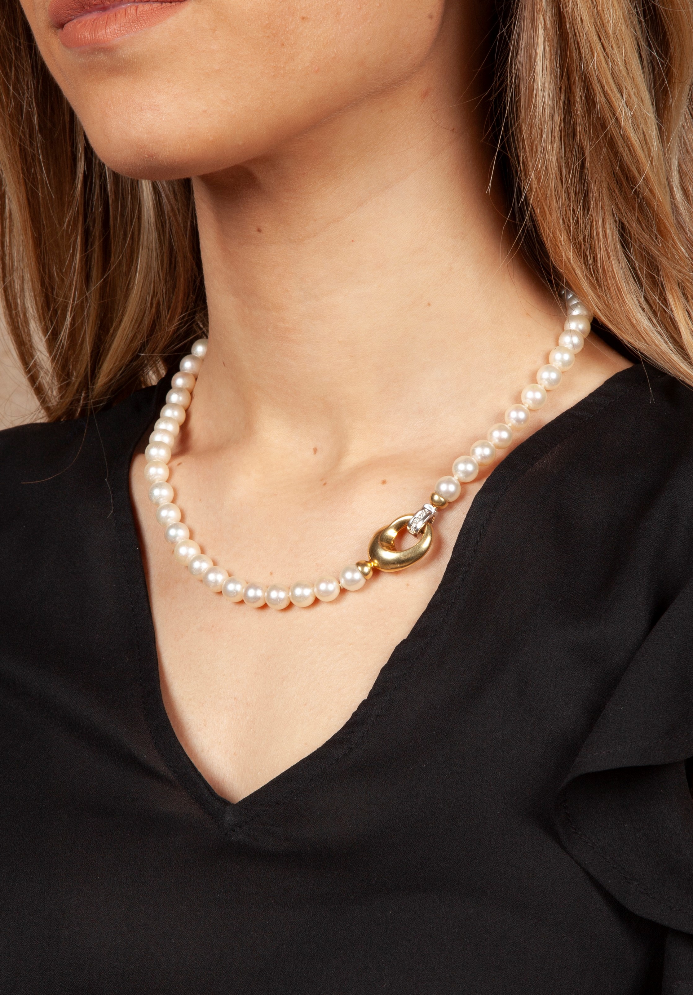 Collana di Perle, Oro e Brillanti
