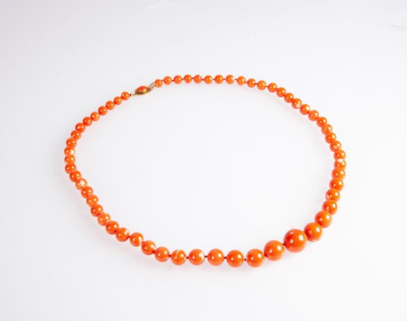 Collana in Oro e Corallo