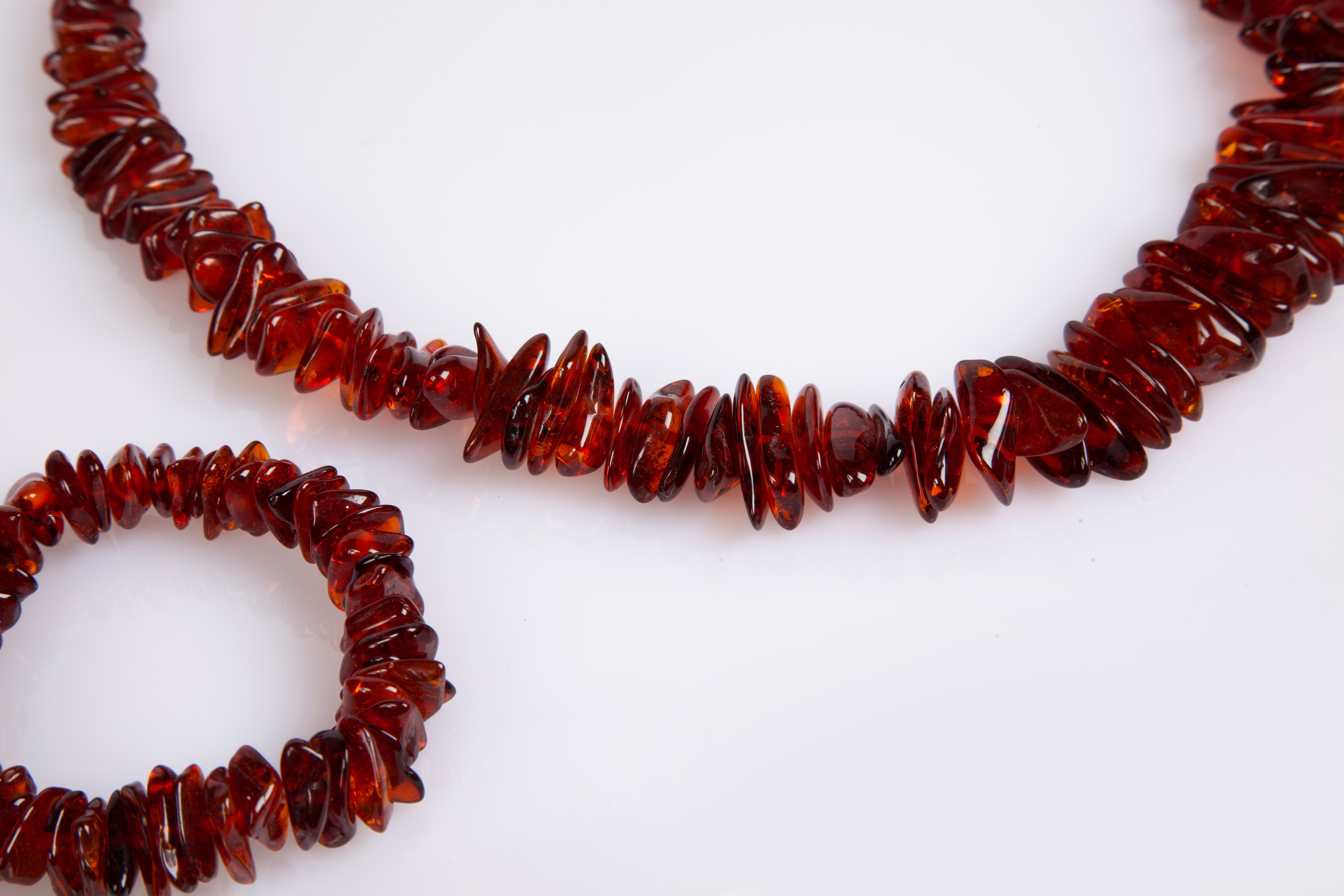 Parure collana e bracciale in ambra