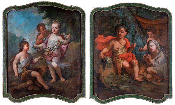 Pittore del XVIII secolo - a) Primavera ed Estate   b) Autunno ed Inverno