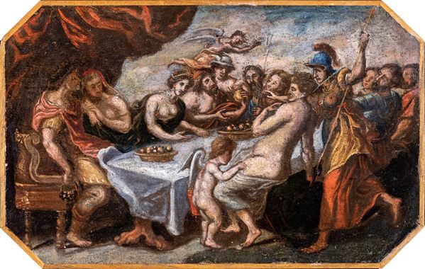 Pittore della fine del XVIII secolo - Il banchetto degli dei - Il pomo della discordia