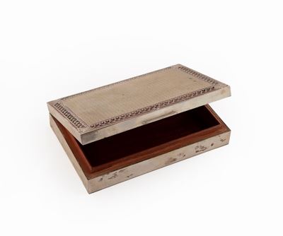 Scatola Rettangolare in Legno Rivestito in Argento