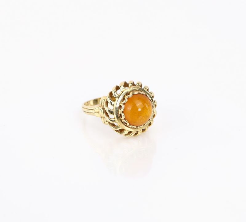 Anello in Oro e Ambra