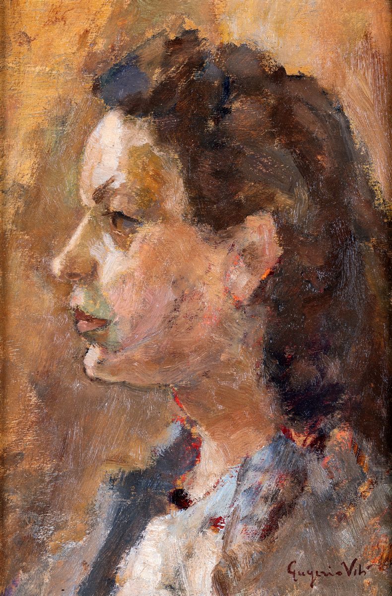 Eugenio Viti - Recto: Profilo di Donna - Verso: Studio di Figura