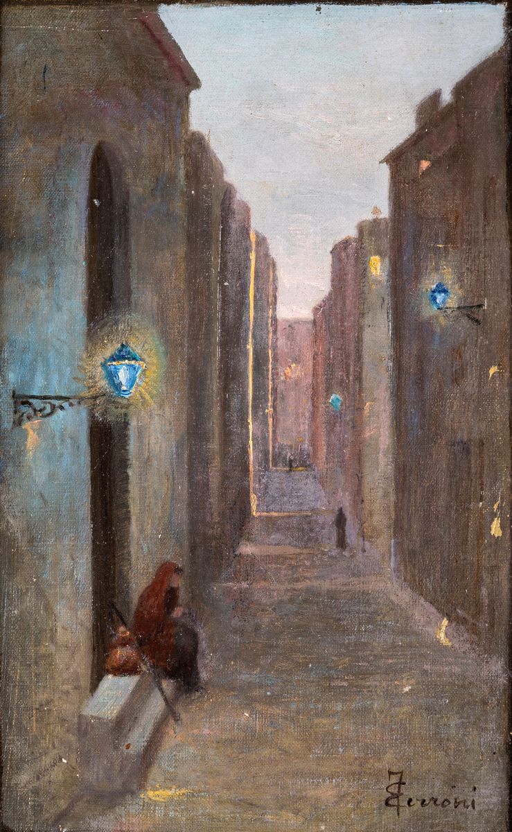 Pittore della Seconda Metà del XIX Secolo - Strada di Paese