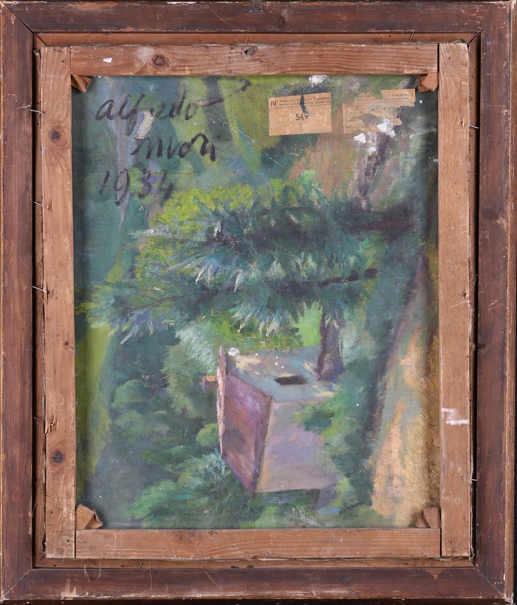 Alfredo Mori - Paesaggio con Alberi e Case