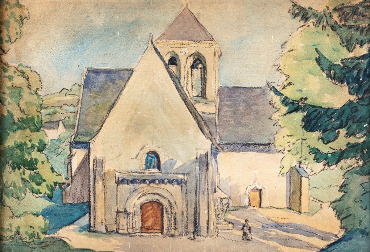 Robert Moritz Mathias - Veduta della Cattedrale di Rochecorbon