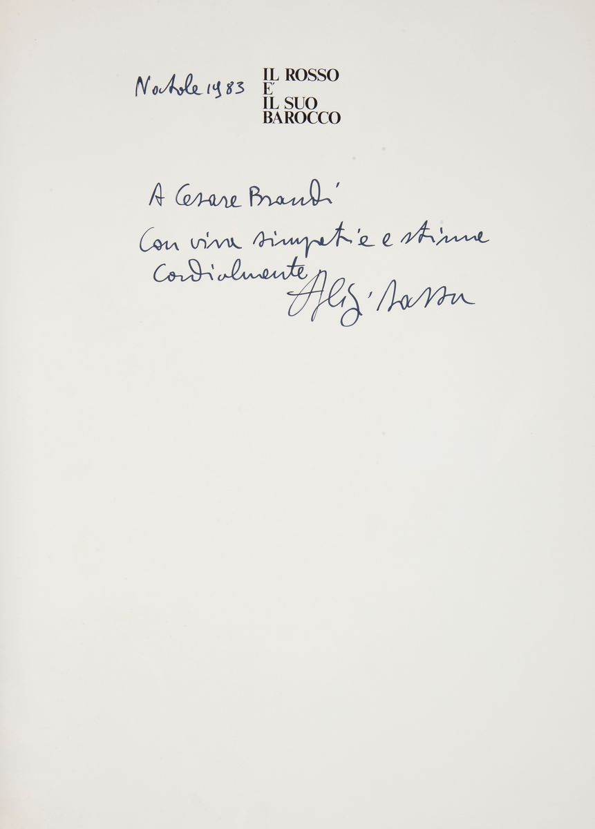 Riccardo Barletta. il Rosso È il Suo Barocco il Mondo di Aligi Sassu. con Dedica Autografa del Ma...