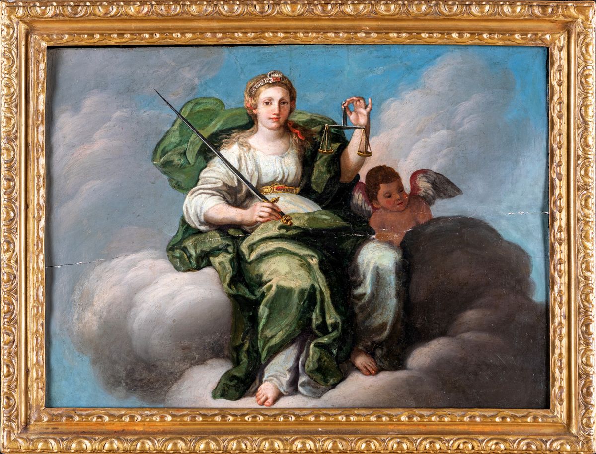 Pittore Romano del XVIII Secolo - Rappresentazione delle Quattro Virtù Cardinali