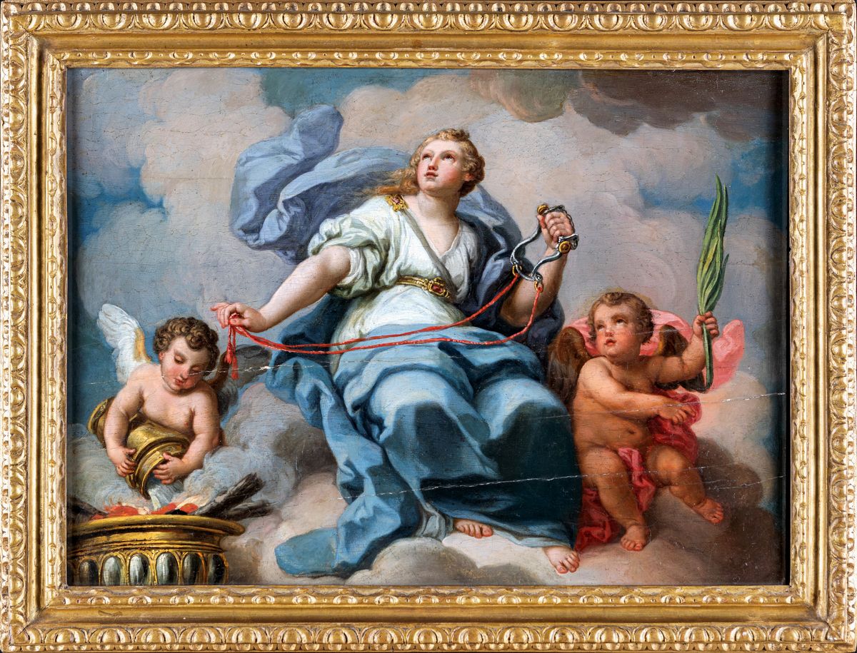 Pittore Romano del XVIII Secolo - Rappresentazione delle Quattro Virtù Cardinali