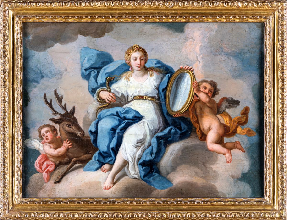 Pittore Romano del XVIII Secolo - Rappresentazione delle Quattro Virtù Cardinali