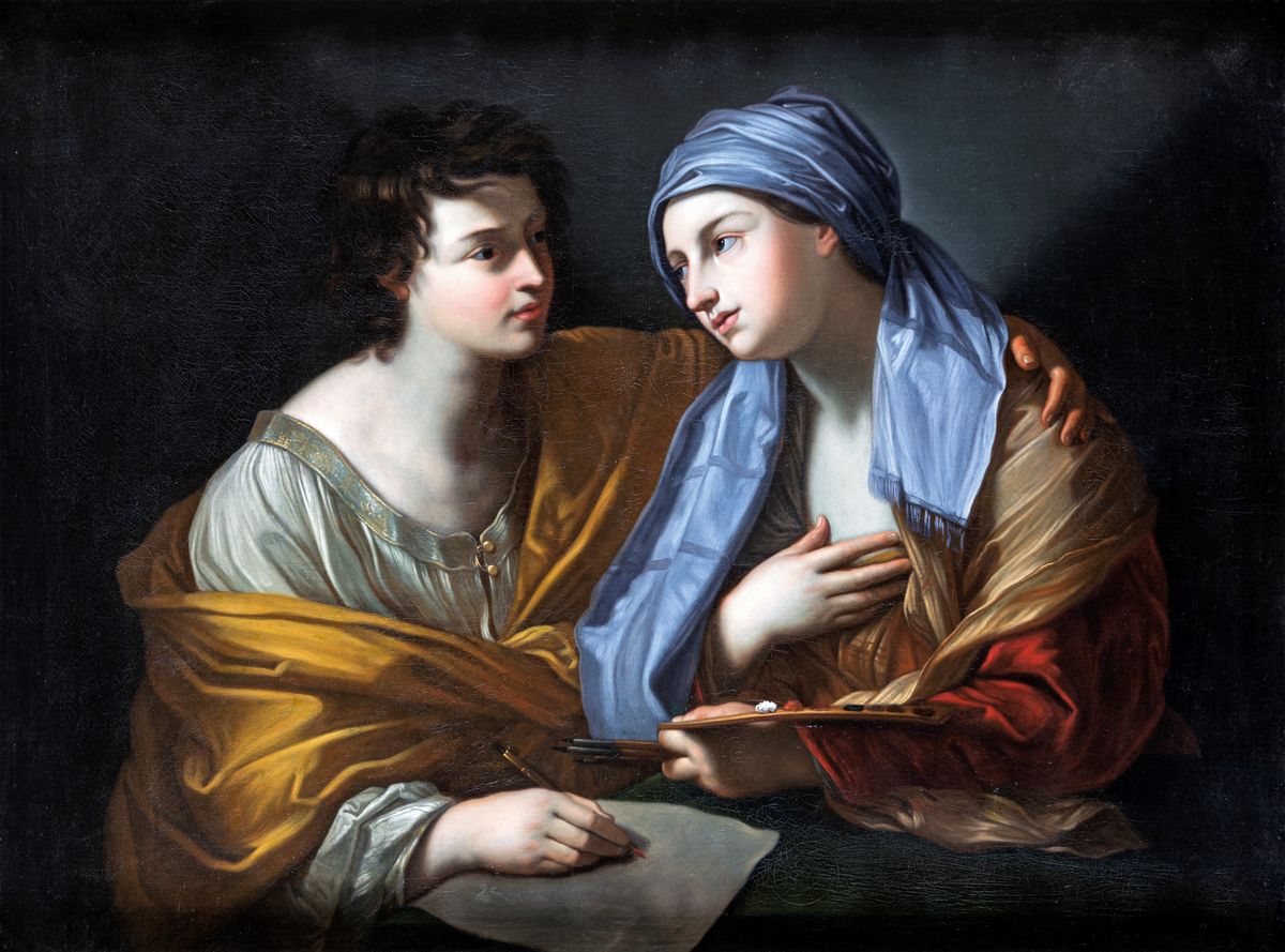 Guido Reni - Coppia di Dipinti con Allegorie delle Arti