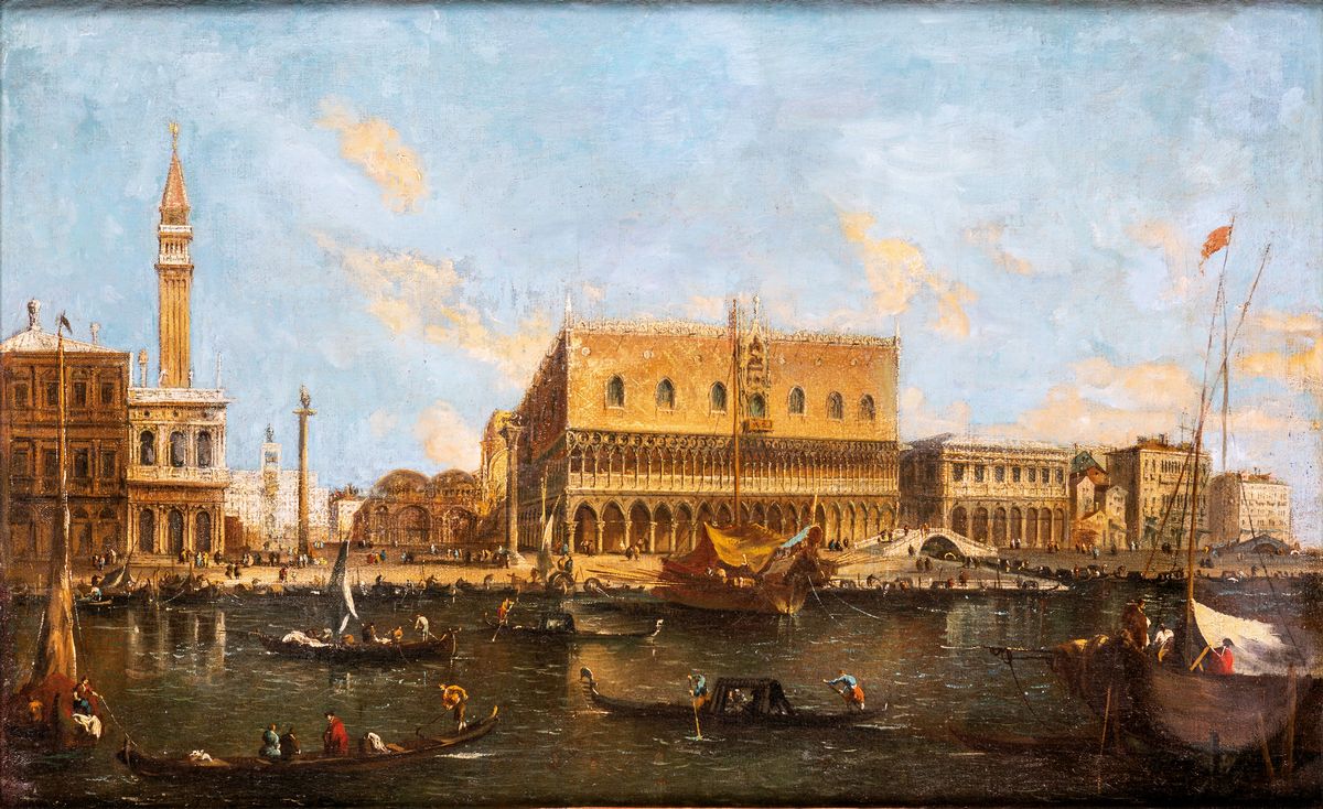 Scuola Veneta del XVIII Secolo - Venezia - Palazzo Ducale dal Canal Grande