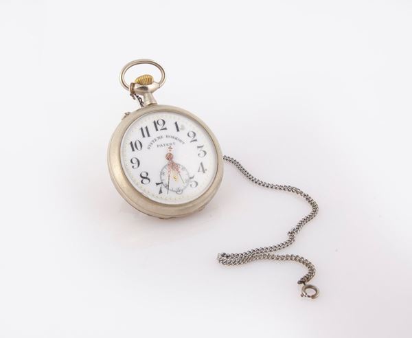 Anonimo - Orologio da tasca remontoir da ferroviere in metallo Scappamento Roskopf. 