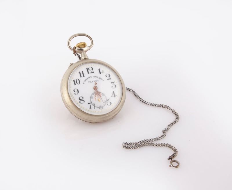 Anonimo - Orologio da Tasca Remontoir da Ferroviere in Metallo Scappamento Roskopf.