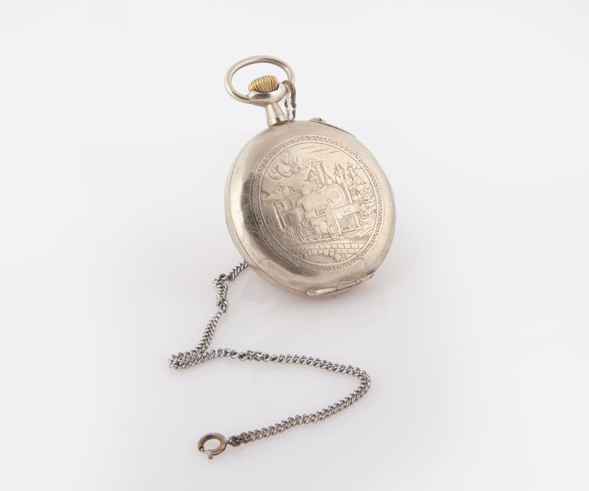 Anonimo - Orologio da Tasca Remontoir da Ferroviere in Metallo Scappamento Roskopf.