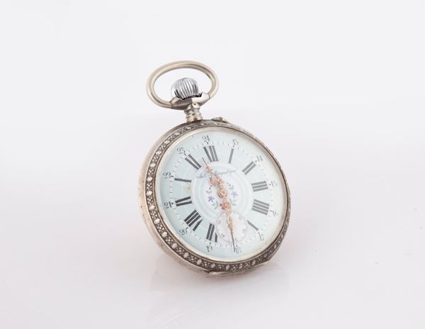 Anonimo - Orologio da tasca remontoir da ferroviere in argento 800/000 Germania 