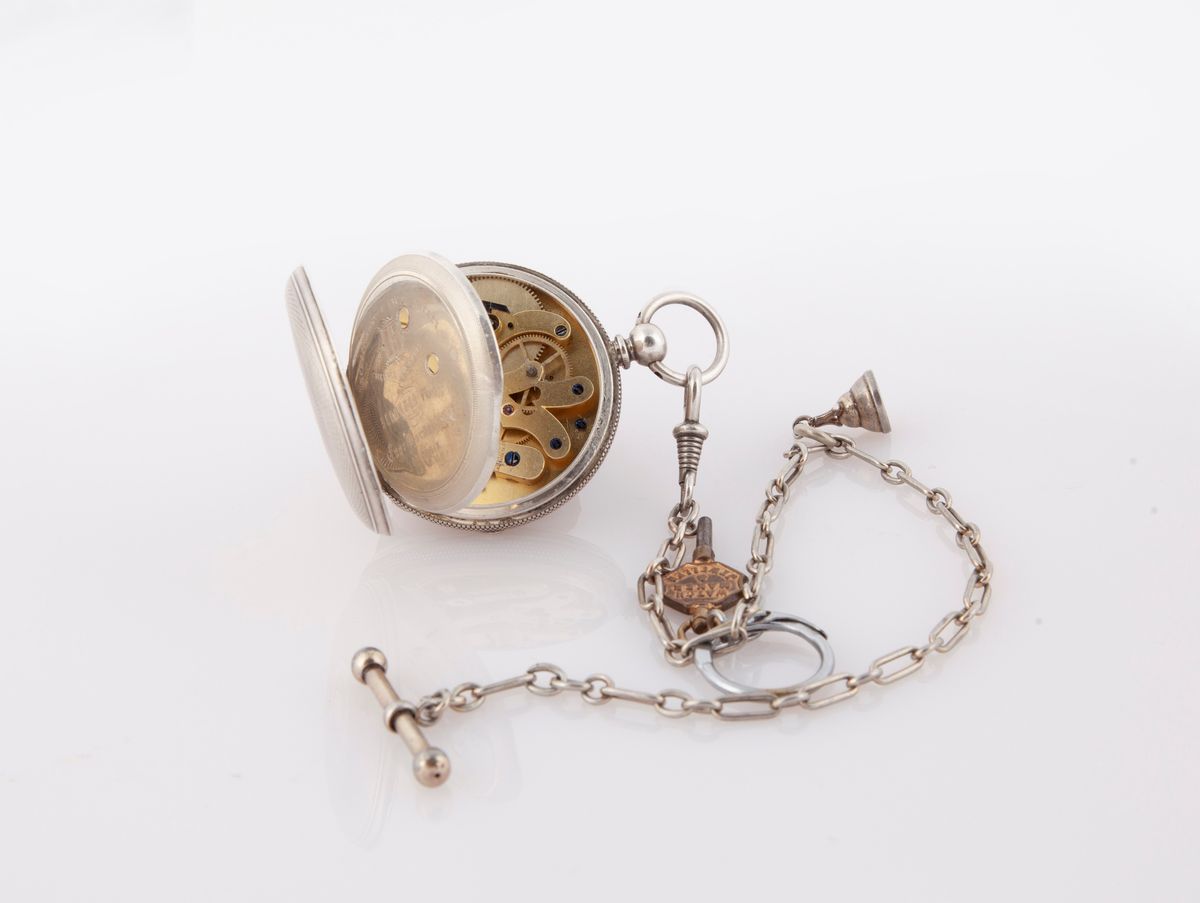 Bornard e Cie St.e Croix - Orologio da Tasca a Chiavetta con Secondimetro da Uomo in Argento (?) ...