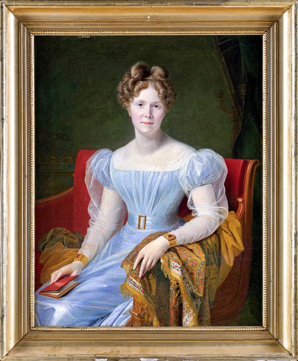 Pittore del XIX secolo - Ritratto di gentildonna