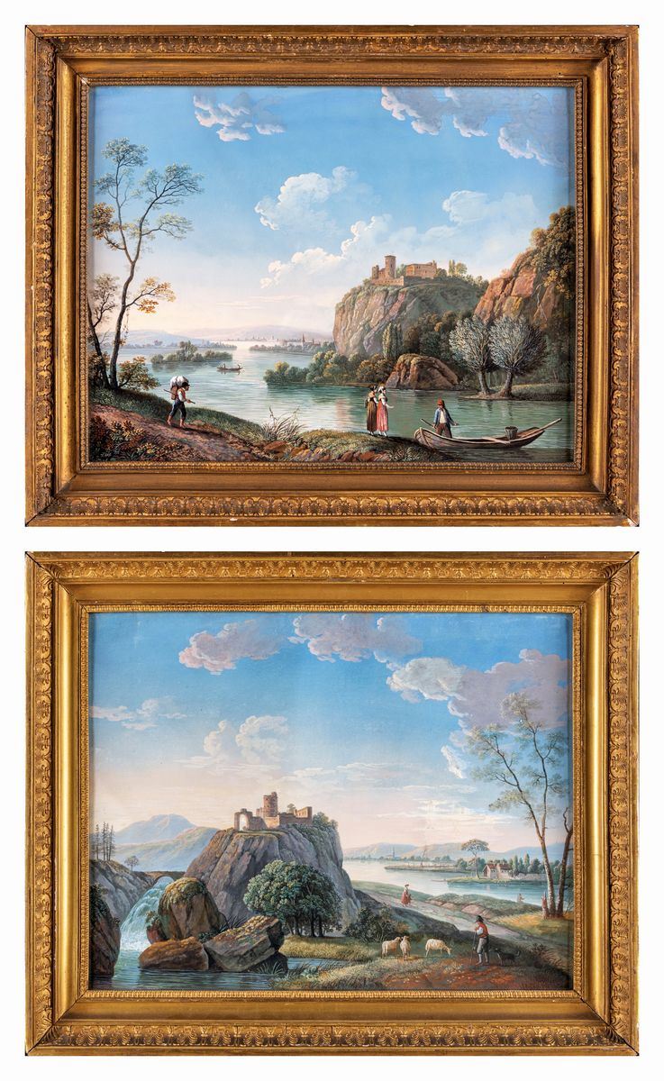 Pittore del XIX Secolo - Vedute di Lago