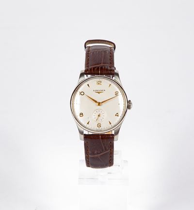 Longines - Orologio da Polso a Carica Meccanica da Uomo in Acciaio. Anni '50