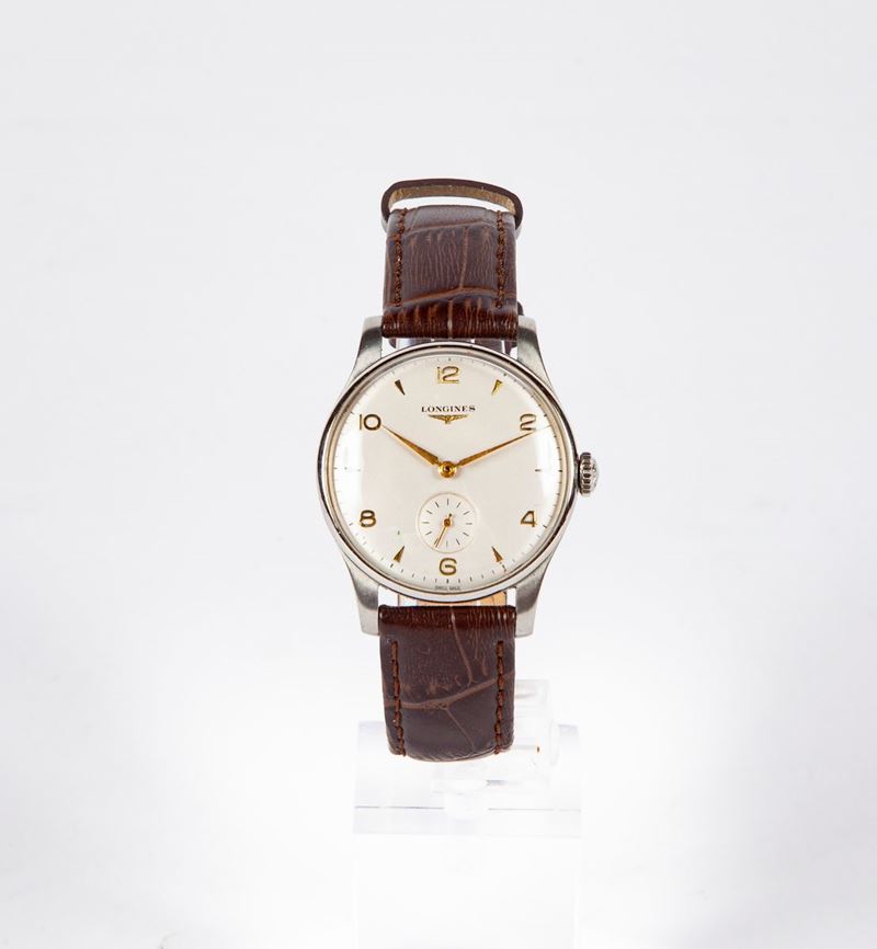 Longines - Orologio da Polso a Carica Meccanica da Uomo in Acciaio. Anni '50