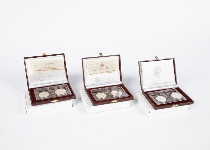 Lotto 3 Dittici 500 Lire e 1.000 Lire 1984 San Marino