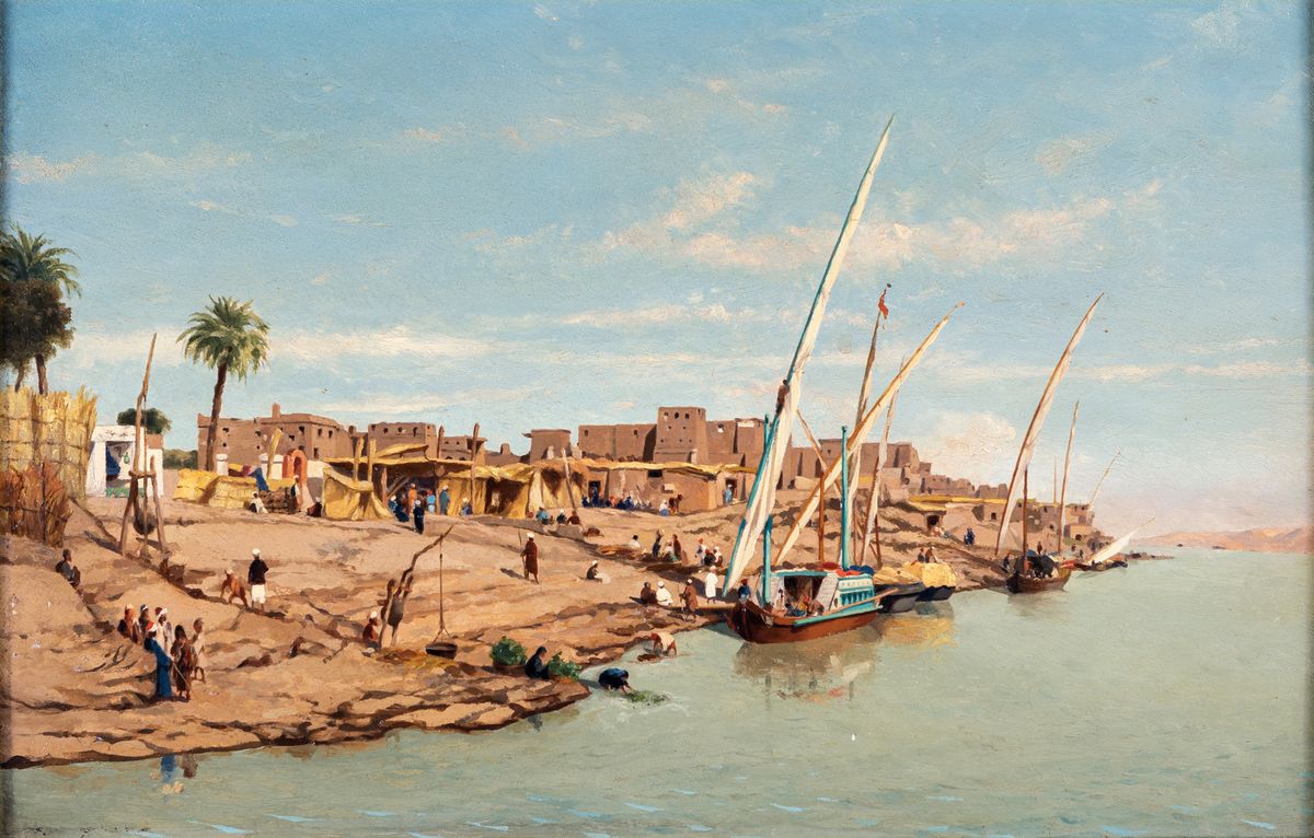 Jean-baptiste Van Moer - Villaggio ai Bordi del Nilo