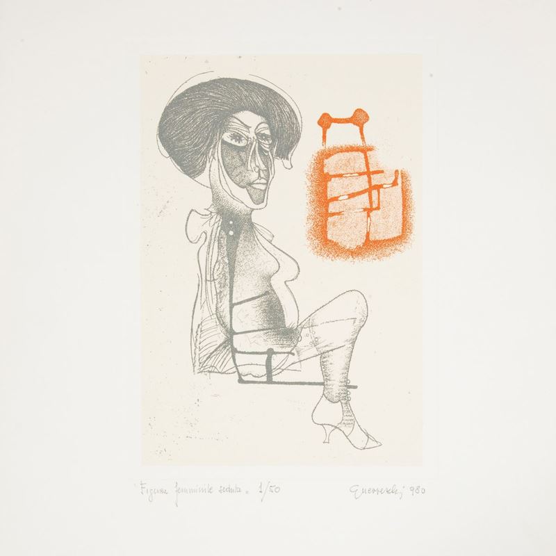Giuseppe Guerreschi - Figura Femminile Seduta