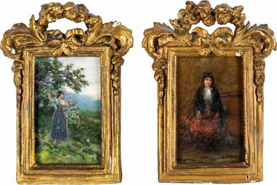 A) Fanciulla con un Tralcio di Fiori B) Ragazza Seduta