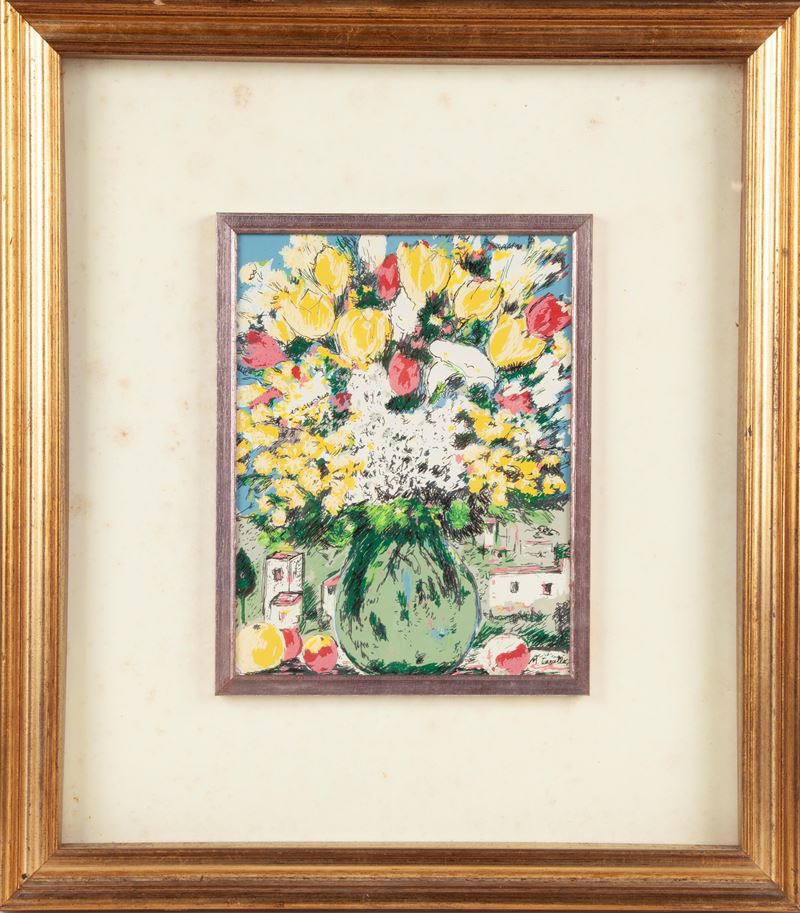 Michele Cascella - Fiori nella Damigiana