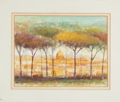Tetti di Roma e San Pietro dal Giardino degli Aranci
